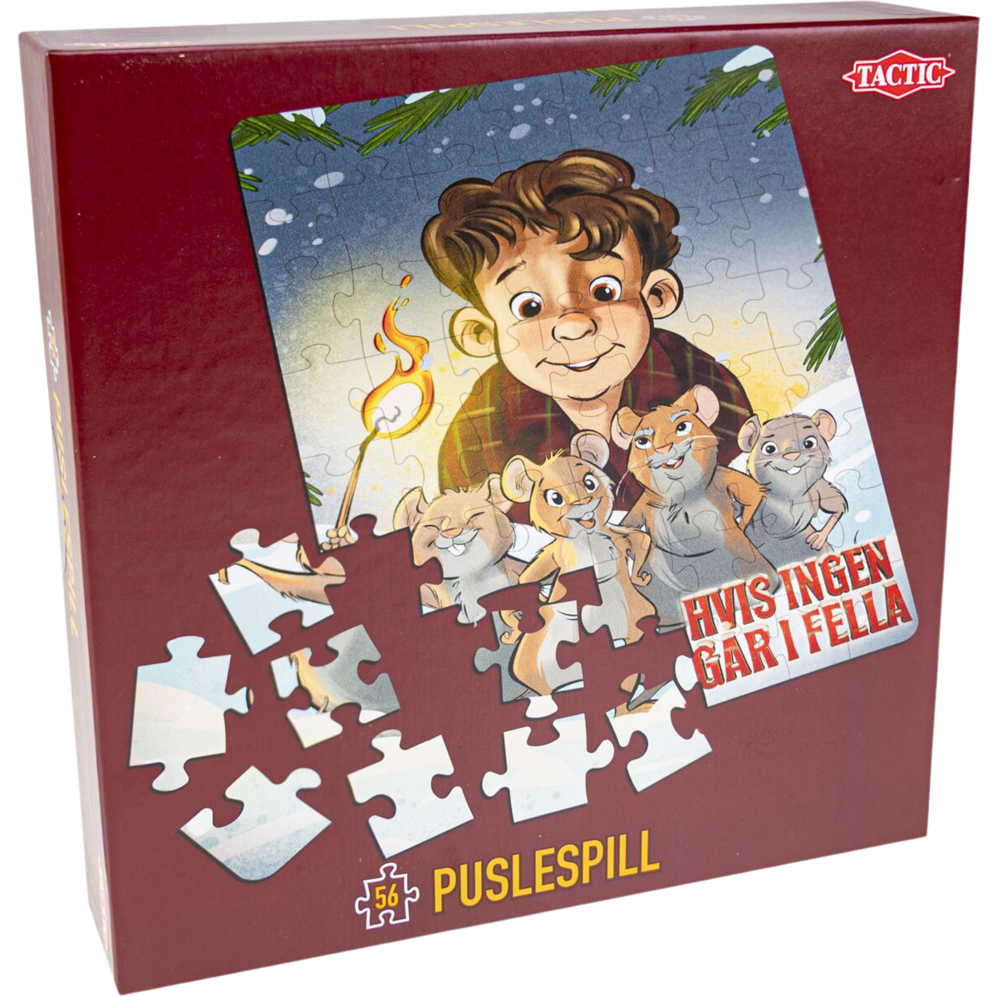 Hvis ingen går i fella 56 brikkers puslespill eske med motiv fra norsk julefilm